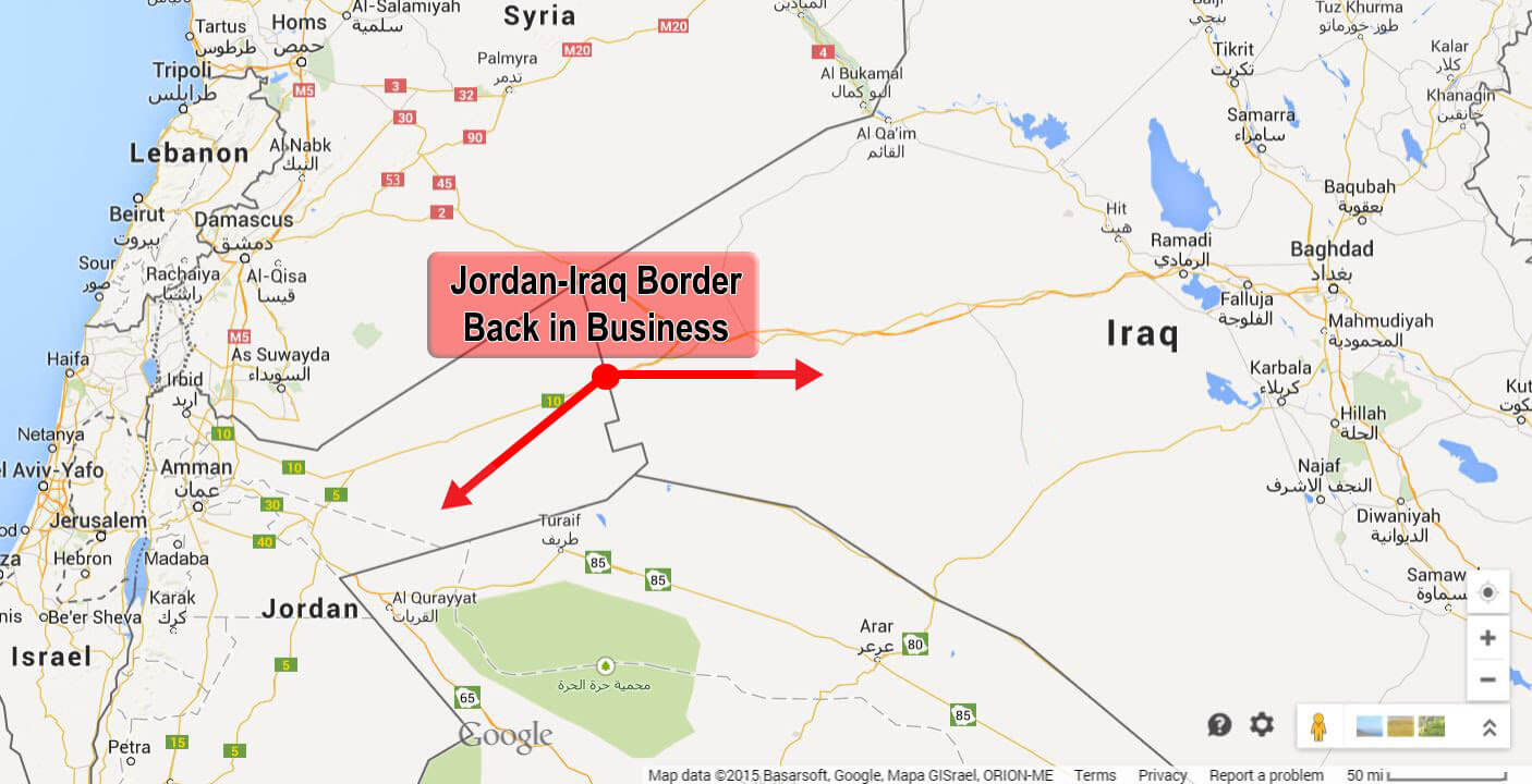 reopened border crossing jordan and Iraq